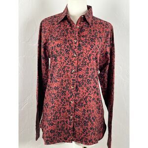 NWT  EVY'S TREE "The Amy Shirt" Button-Up Rust Black (Womens: Medium)